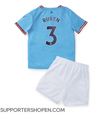 Manchester City Ruben Dias #3 Hemmatröja Barn 2022-23 Kortärmad (+ korta byxor)